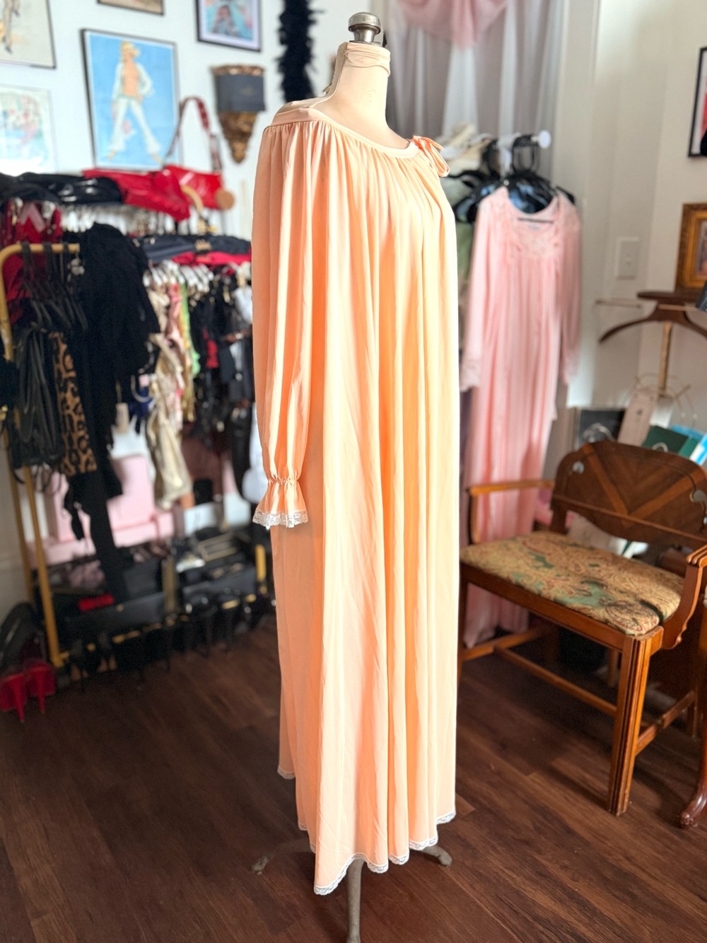 Vintage 1970’s Peach Maxi Nightgown